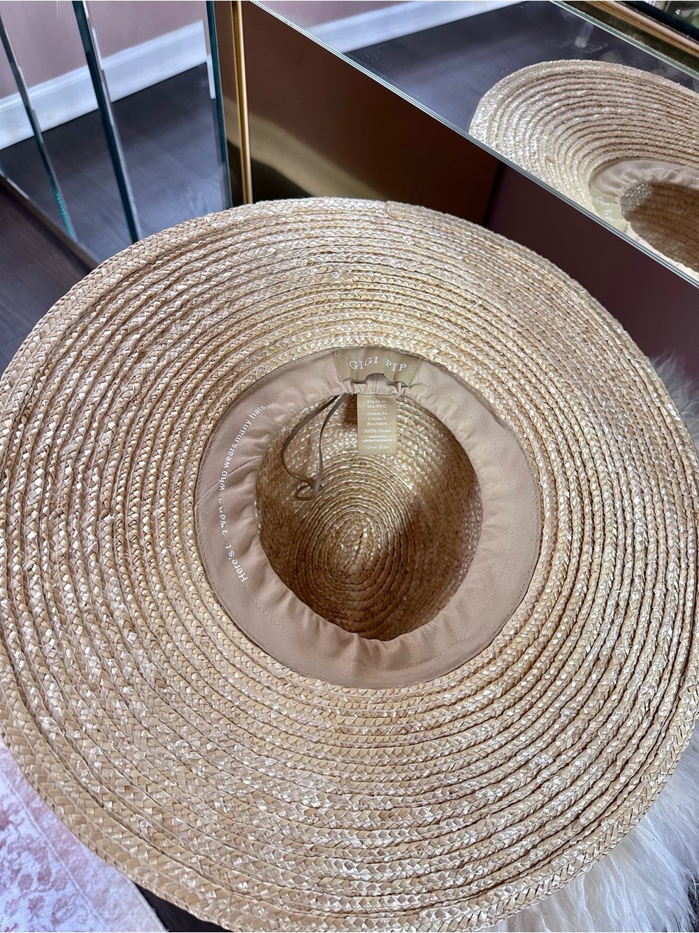 GIGI PIP 🤎 Genuine Suede Banded Straw Hat - Picture 6 of 11